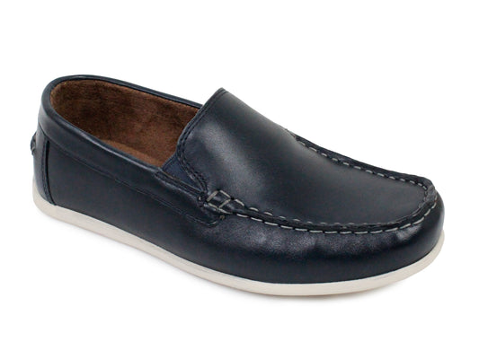 Florsheim 35500  Boy's Shoe - Moc Toe Venetian Loafer - Navy