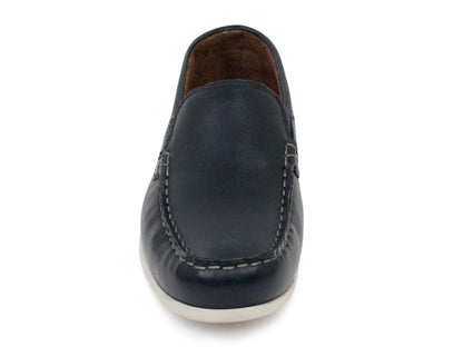 Florsheim 35500  Boy's Shoe - Moc Toe Venetian Loafer - Navy