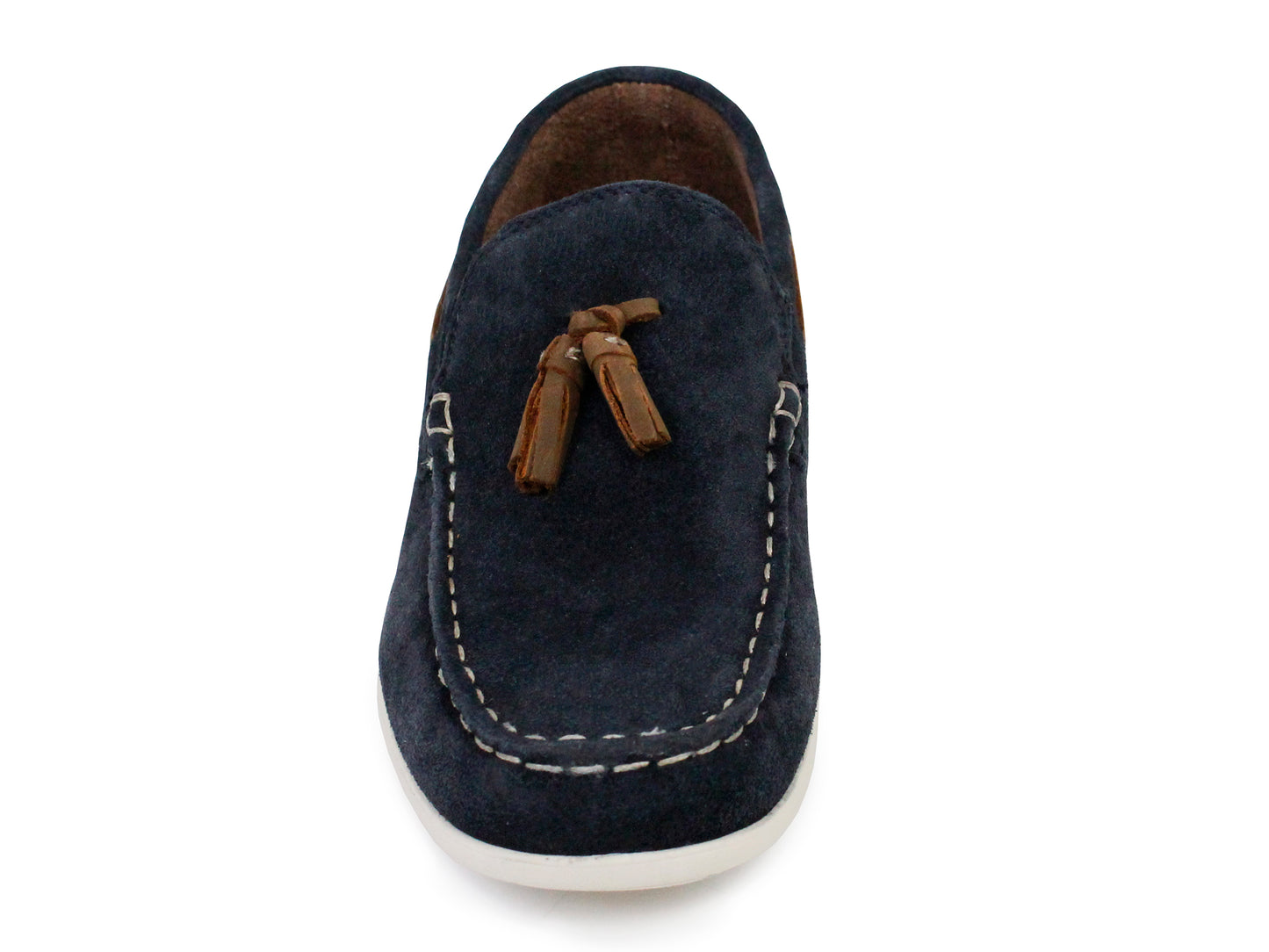 Florsheim 35513  Boy's Shoe - Moc Toe Drop Tassel Loafer - Navy Suede