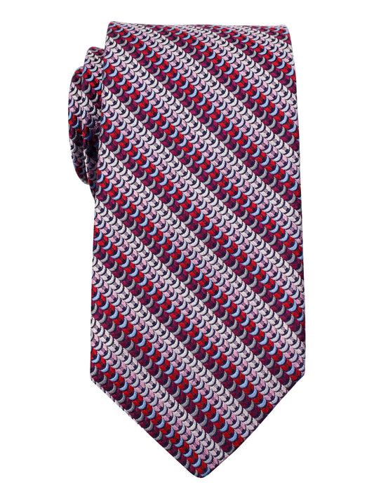 Dion 36055 Boy's Tie - Micro Geo Stripe - Red/Sky