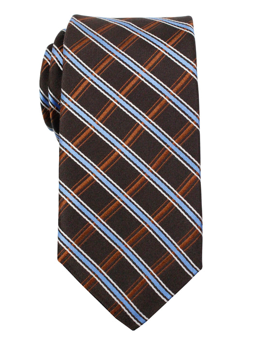 Dion 36063 Boy's Tie - Micro Neat - Mocha/Sky