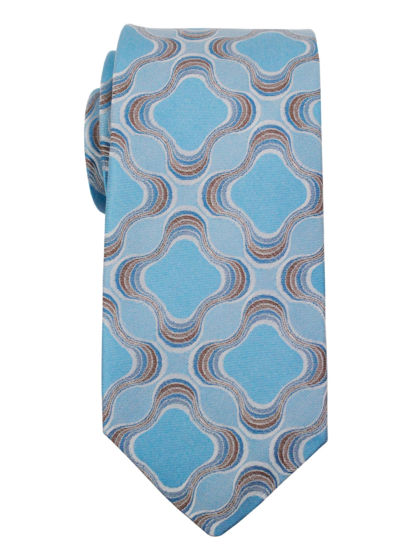 Dion 36076 Boy's Tie - Warp Geo Diamonds - Blue/Tan