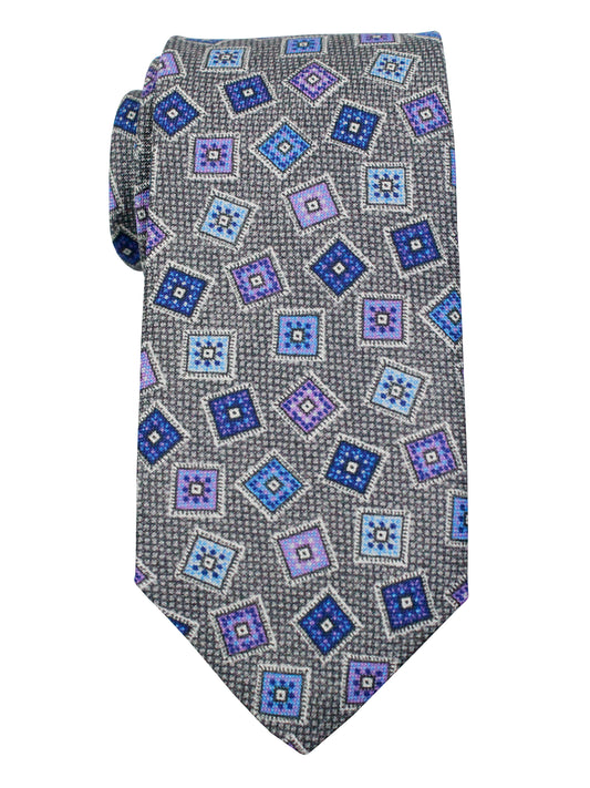 Dion 36094 Boy's Tie - Squares - Grey/Navy