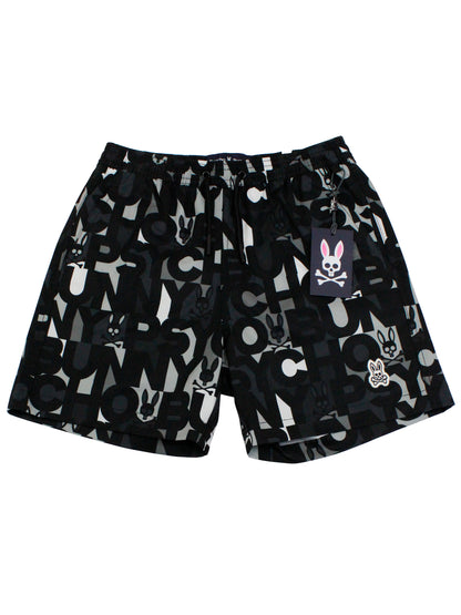 Psycho Bunny 36125 Boy's Swim Trunks - Bagh - Black