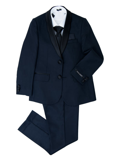 Leo & Zachary 36313 Boy's Skinny Fit Tuxedo - Shawl Collar - Solid - Navy