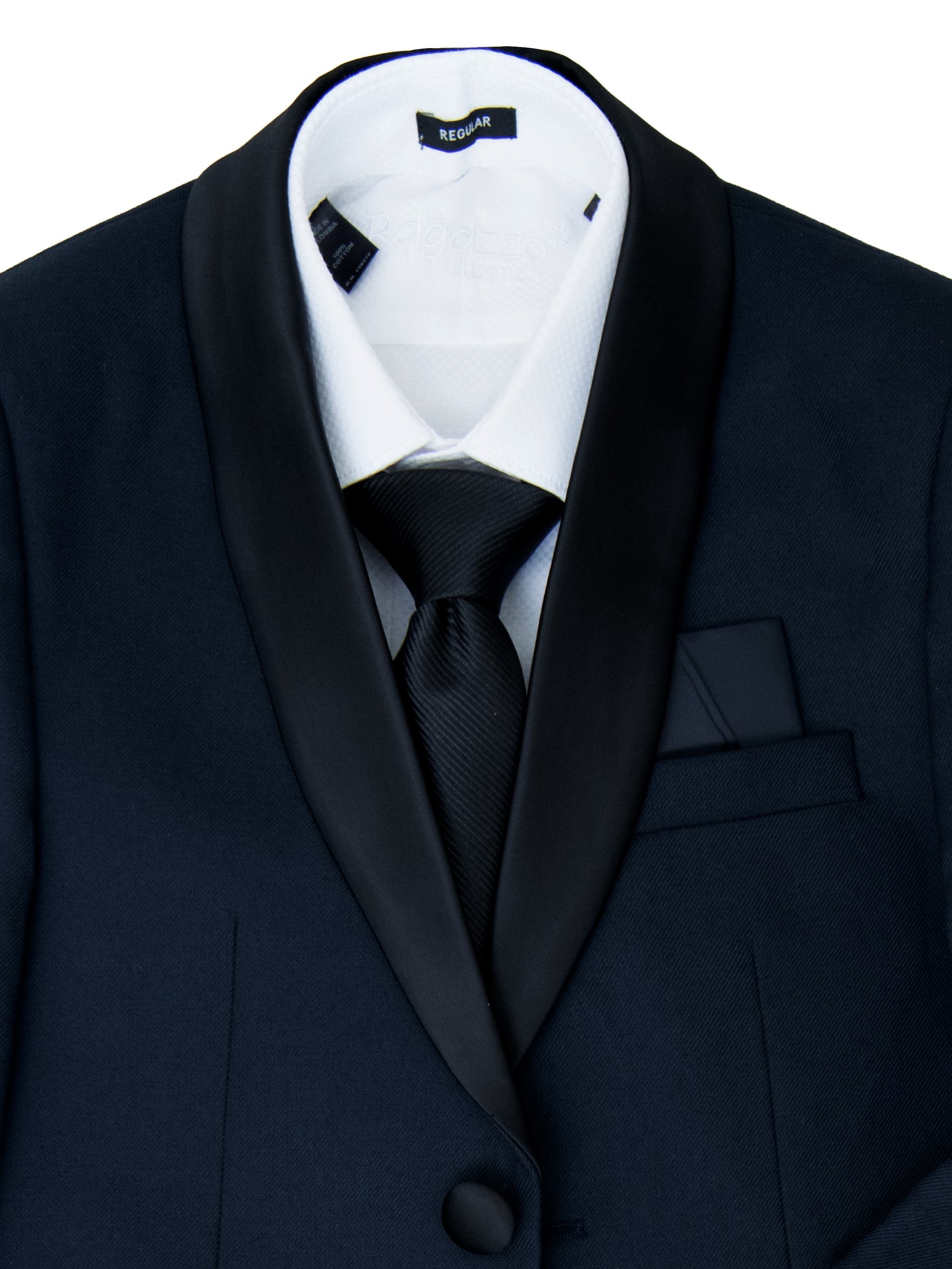 Leo & Zachary 36313 Boy's Skinny Fit Tuxedo - Shawl Collar - Solid - Navy