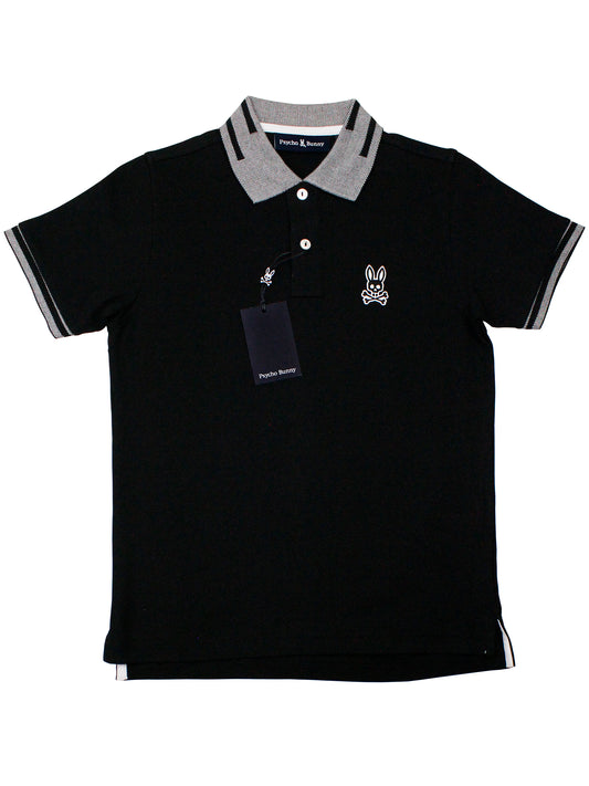 Psycho Bunny 36354 Boy's Short Sleeve Pique Polo - Black