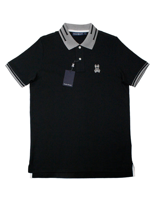 Psycho Bunny 36368 Young Men's Short Sleeve Pique Polo - Black