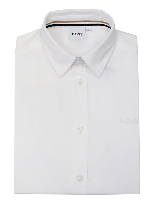 Boss Kidswear 36710 Boy's Dress Shirt-Oxford-White