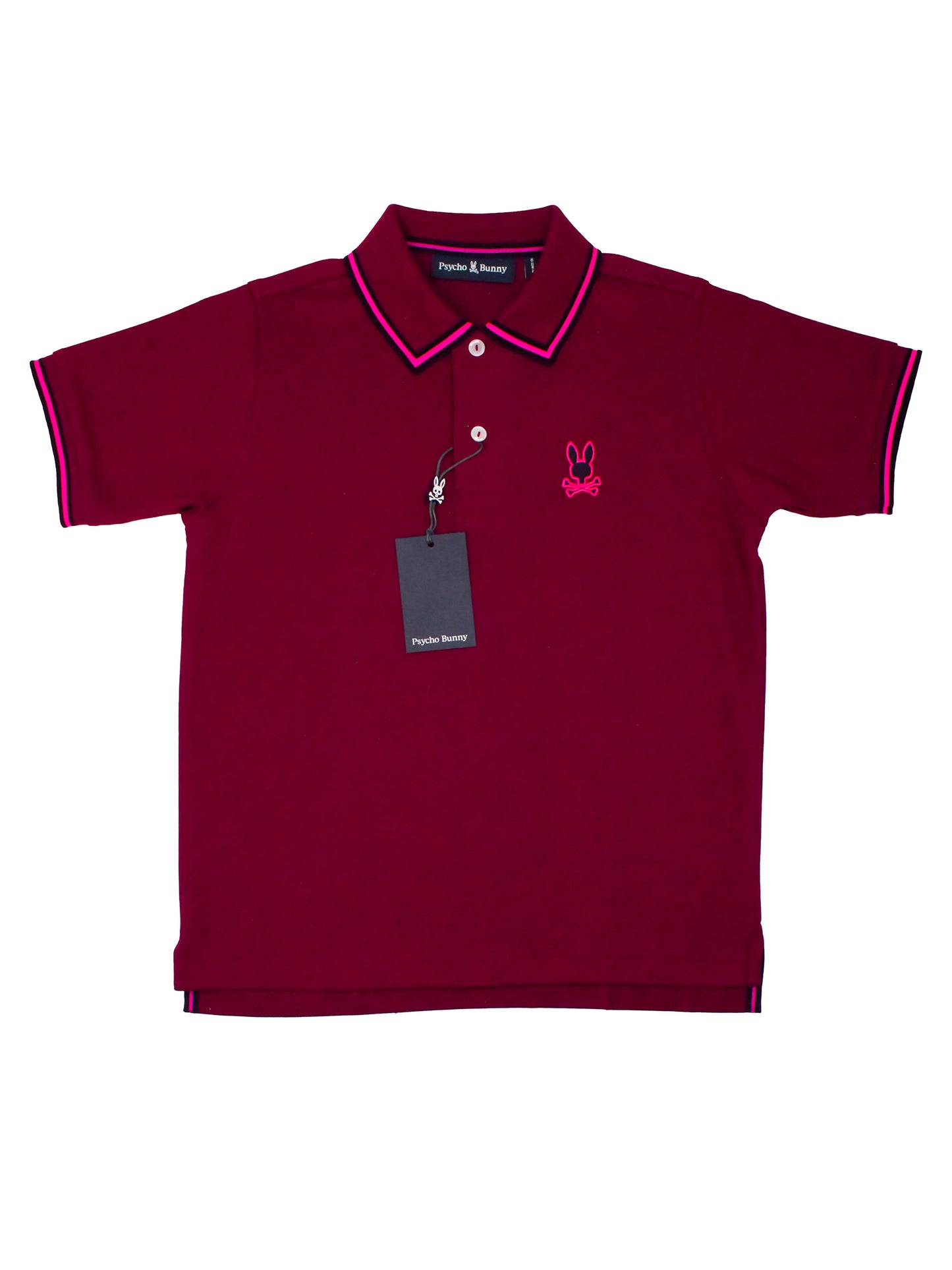 Psycho Bunny 36811 Boy's Short Sleeve Pique Polo - Crimson