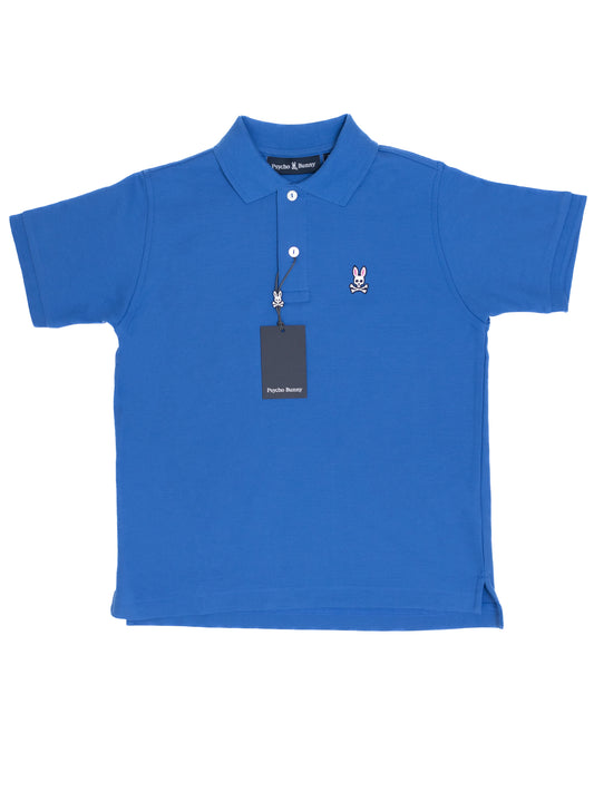 Psycho Bunny 36919 Boy's Short Sleeve Polo - Classic Pique - Nebular Blue