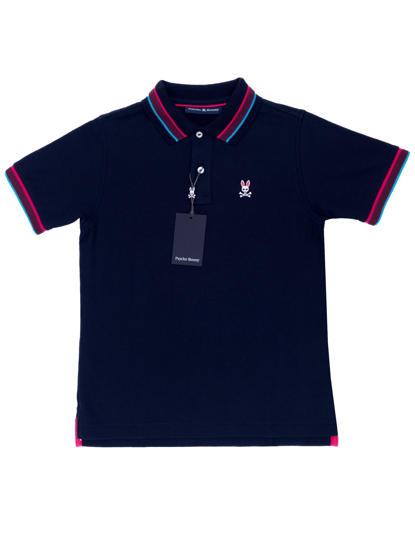 Psycho Bunny 36931 Boy's Short Sleeve Polo - Davis Pique - Navy