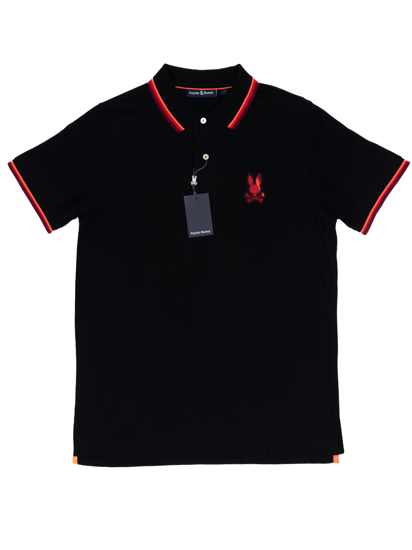 Psycho Bunny 36954 Young Men's Short Sleeve Polo - Apple Valley Pique - Black