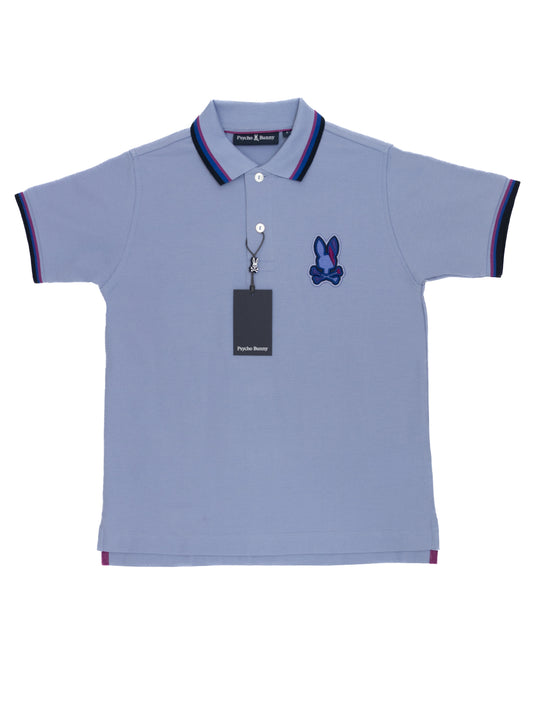 Psycho Bunny 36975 Boy's Short Sleeve Polo - Apple Valley Pique - Purple