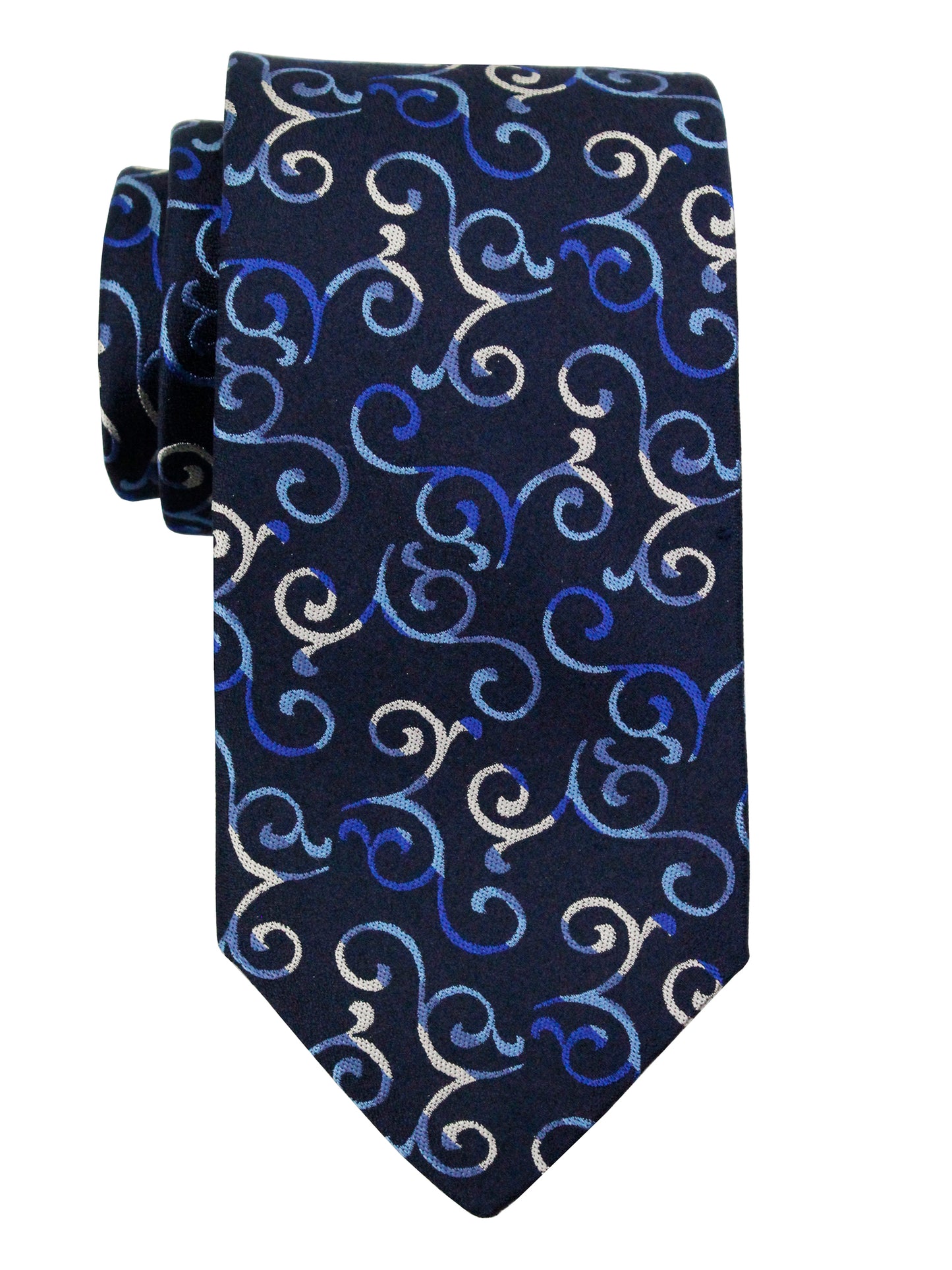 Dion 37011 Boy's Tie - Swirl - Navy/Sky