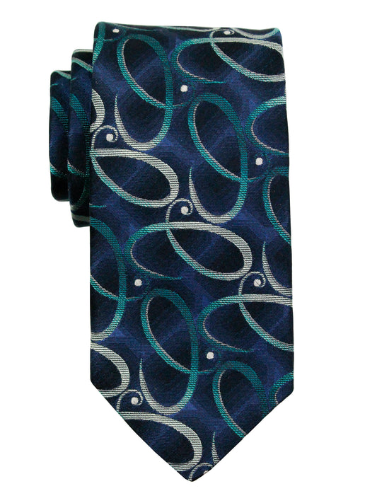 Dion 37013 Boy's Tie - Swirl - Navy/Teal