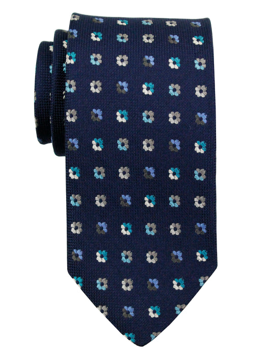 Dion 37025 Boy's Tie - Neat - Navy/Teal