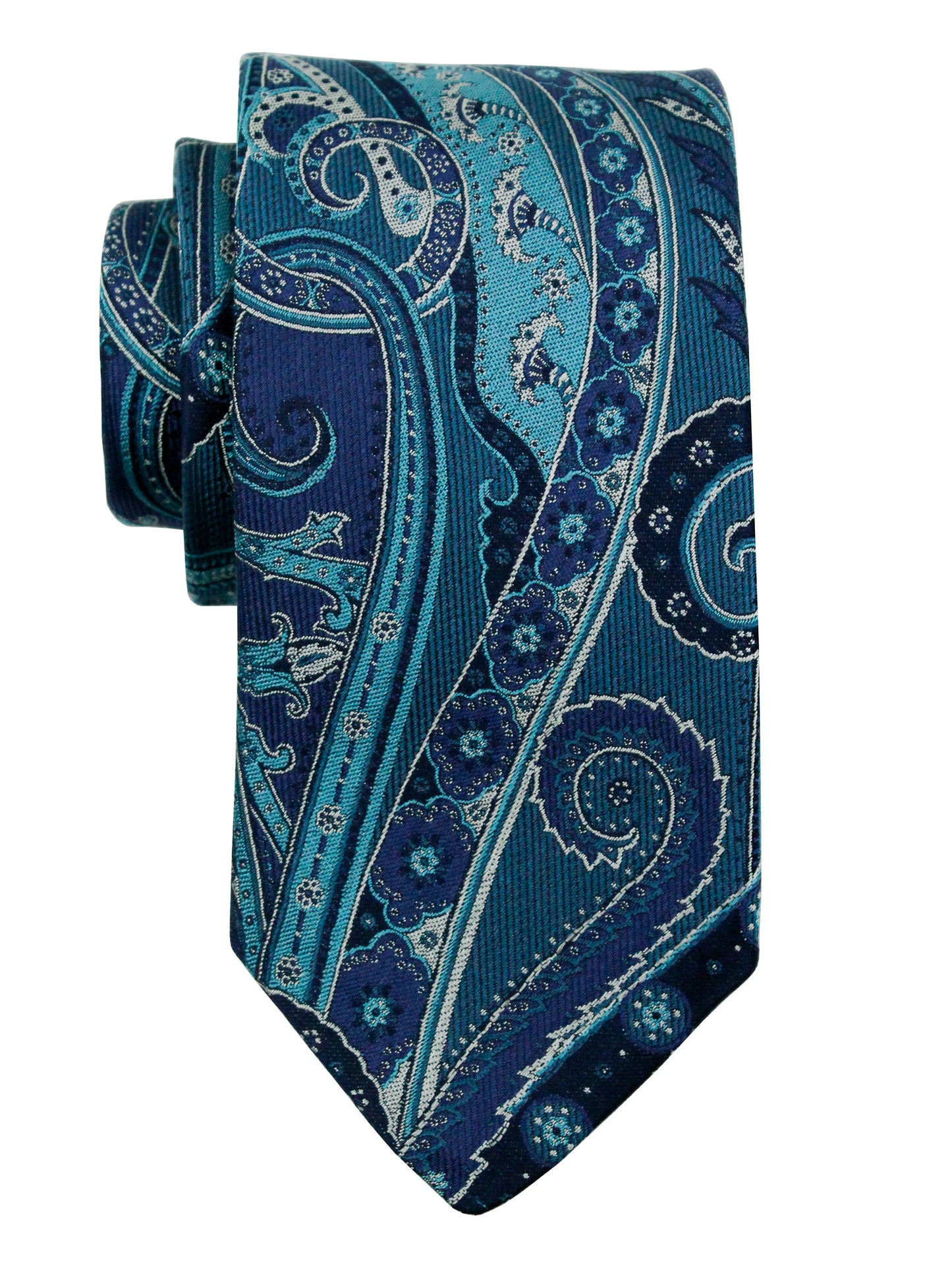 Dion 37041 Boy's Tie - Paisley - Aqua/Teal