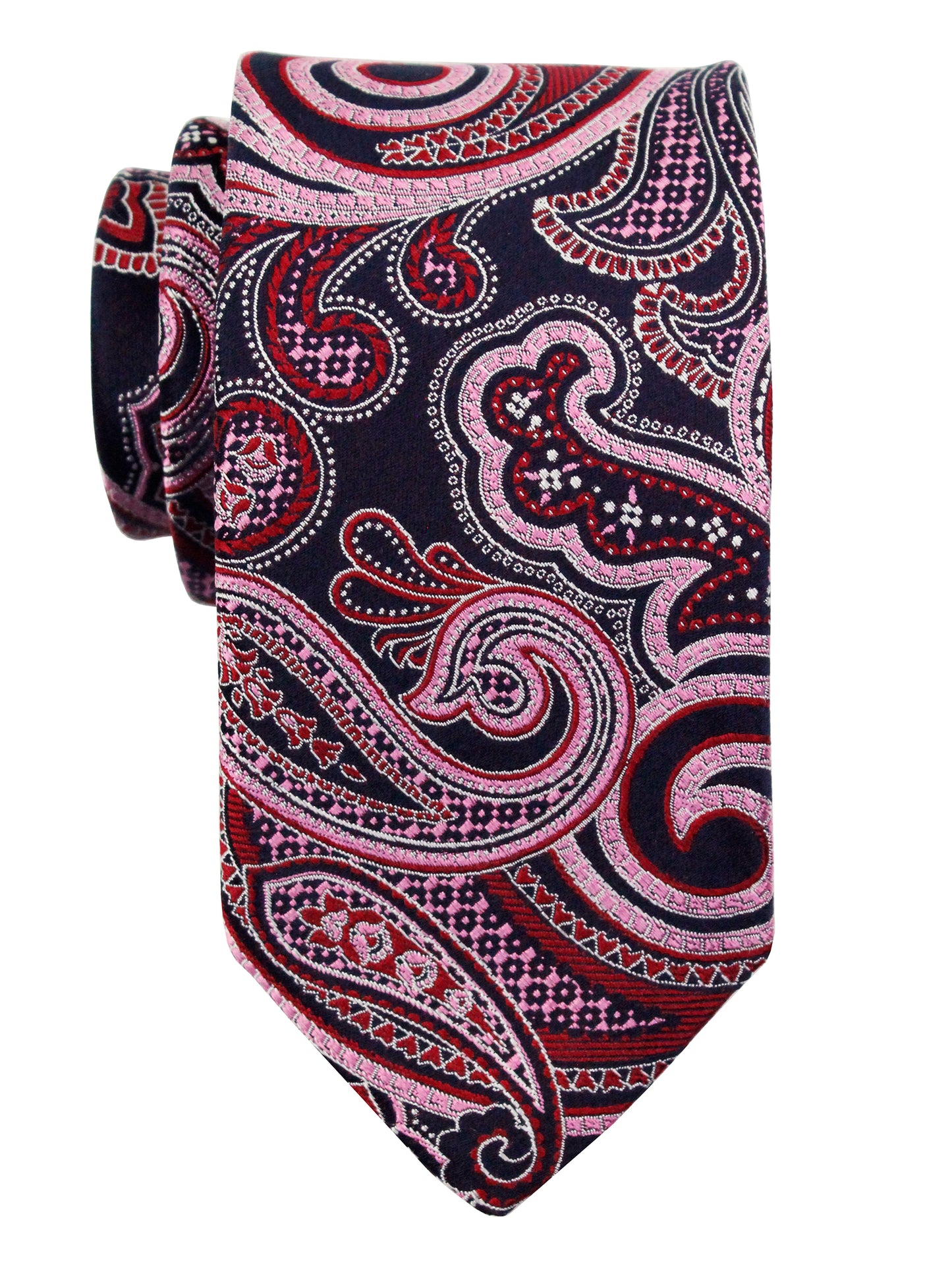 Dion 37045 Boy's Tie - Paisley Tear Drop - Navy/Red