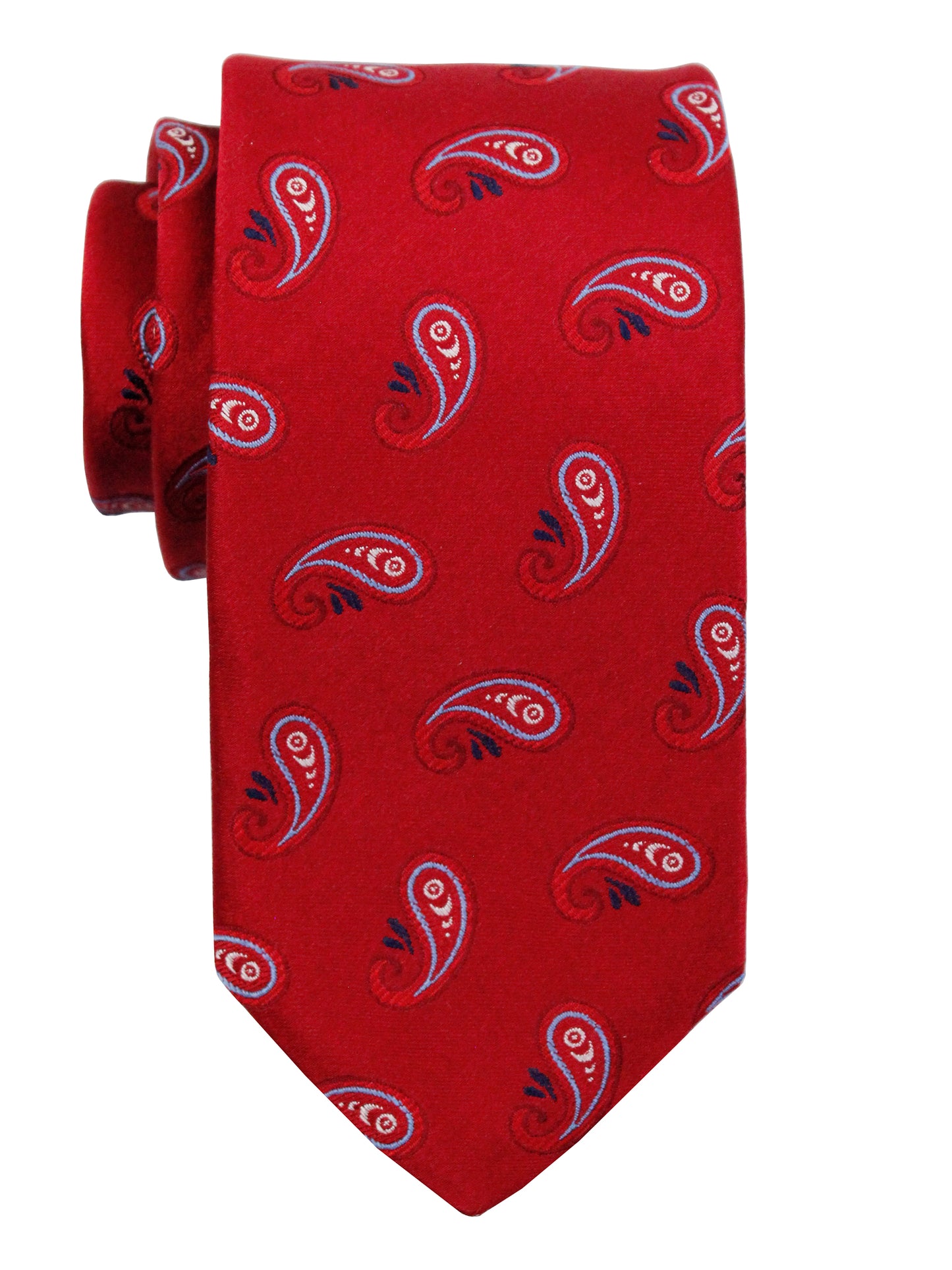 Dion 37049 Boy's Tie - Paisley Tear Drop - Red/Powder