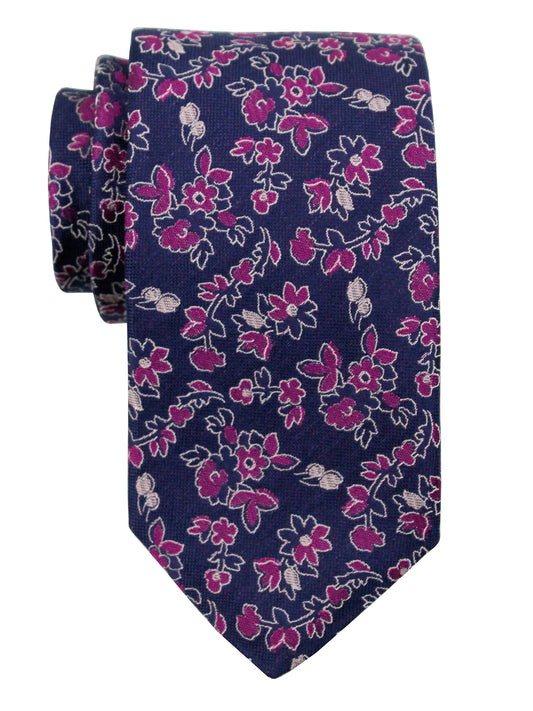 Dion 37055 Boy's Tie - Cosmos Flower - Navy/Violet