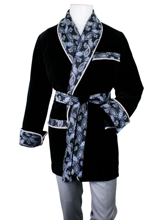 Dion 37059 Young Man's Lounge Jacket - Paisley Teardrop - Black/Blue