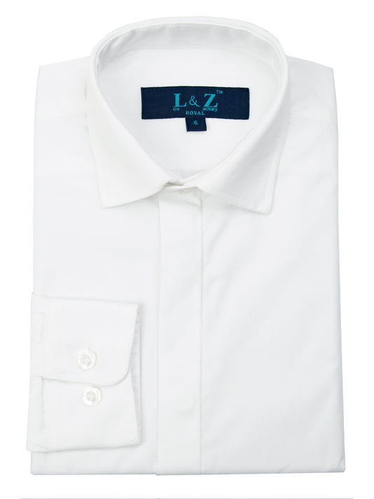 Leo & Zachary 37176 Boy's Dress Shirt - Solid - White