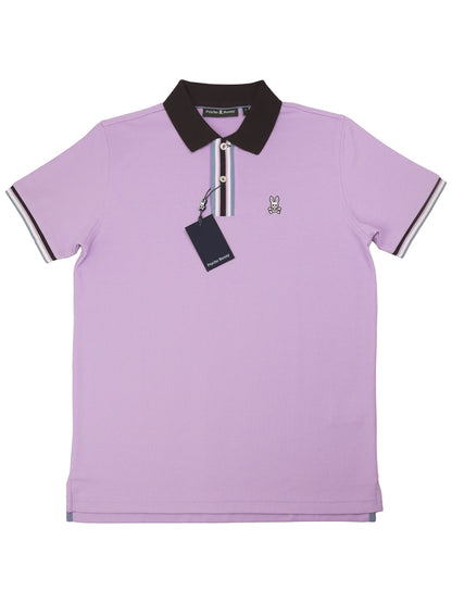 Psycho Bunny 37206 Young Men's Short Sleeve Polo - Bloomington Pique - Lavender