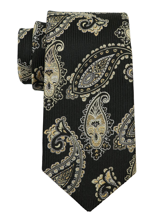 Dion 37277 Boy's Tie - Paisley - Black/Gold