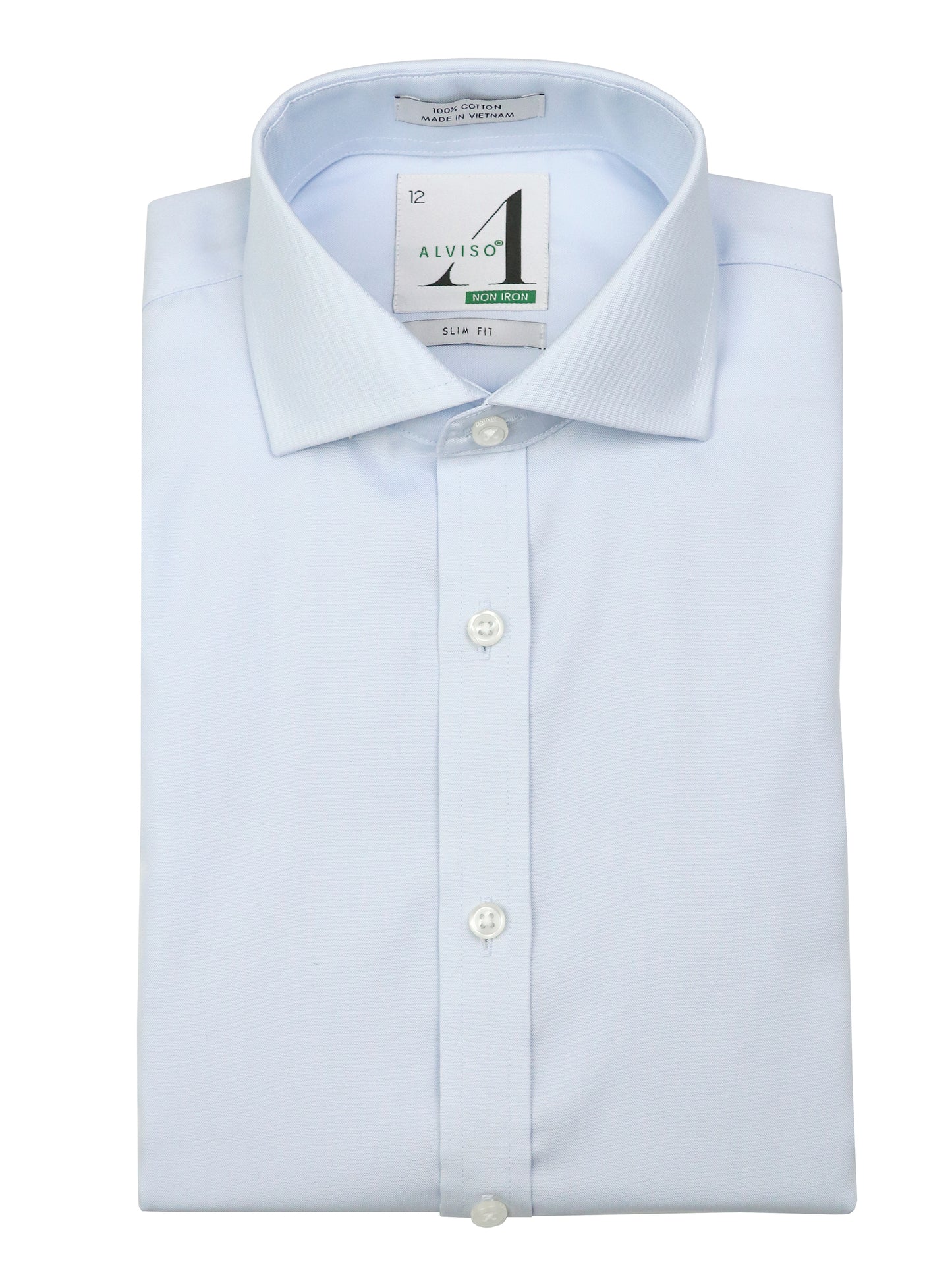 Alviso 37642 Boy's Dress Shirt - Solid - Slim Fit - Sky