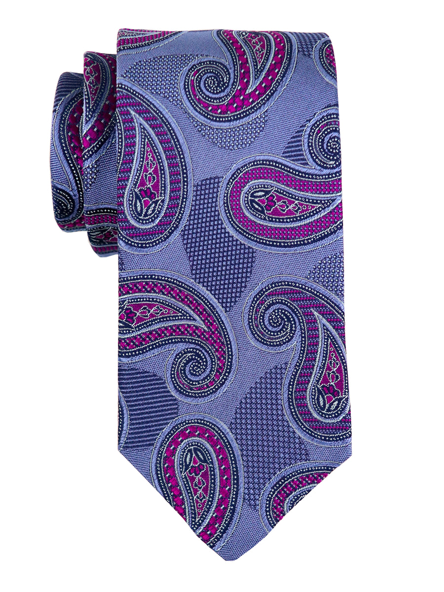 Dion 37655 Boy's Tie - Paisley - Periwinkle/Fuchsia