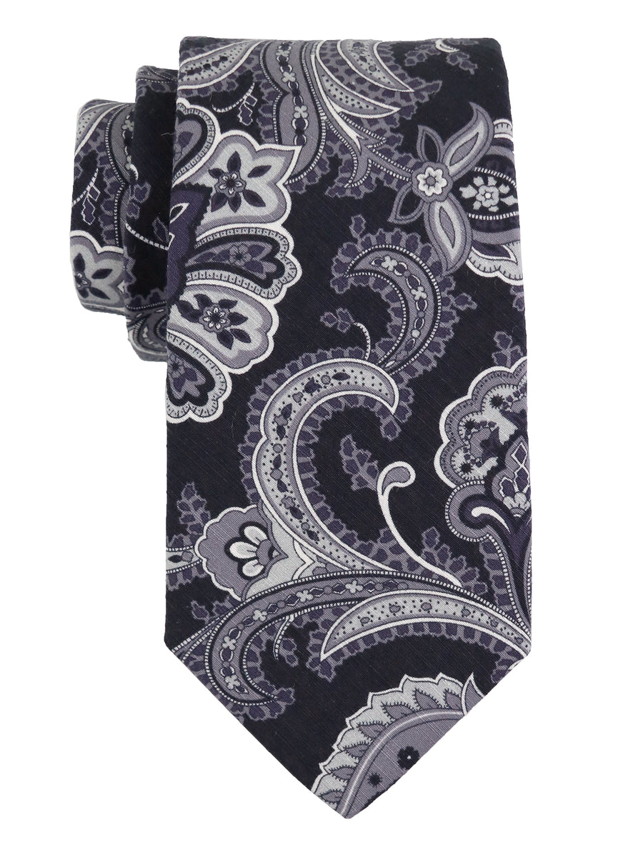 Dion 37669 Boy's Tie - Paisley - Black/Grey