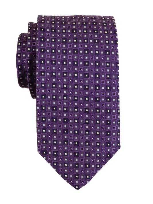 Dion 37689 Boy's Tie - Micro Neat - Purple/Grey