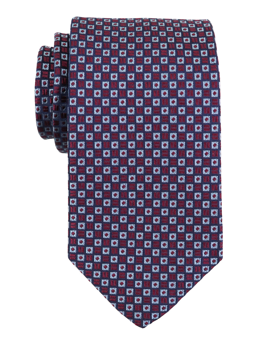 Dion 37693 Boy's Tie - Micro Neat - Crimson/Sky