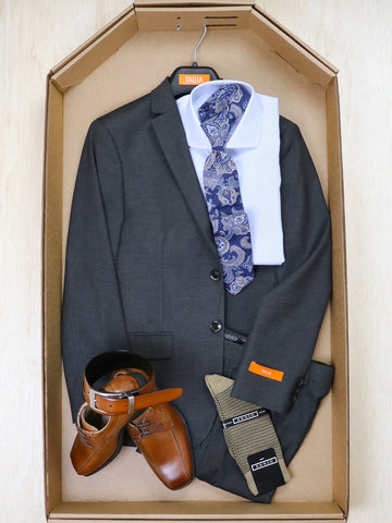 Image of Complete Charcoal Suit Outfit 37743