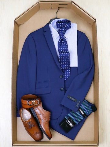 Image of Complete Blue Suit Outfit 37764