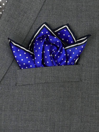 Heritage House 37777 Pocket Square - Polka Dot - Royal/White