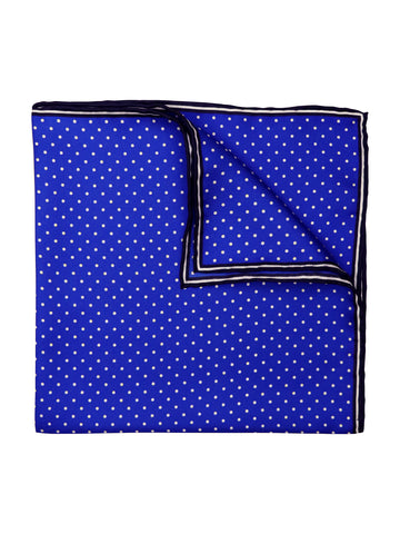 Image of Heritage House 37777 Pocket Square - Polka Dot - Royal/White