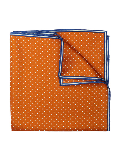 Heritage House 37778 Pocket Square - Polka Dot - Pumpkin/White