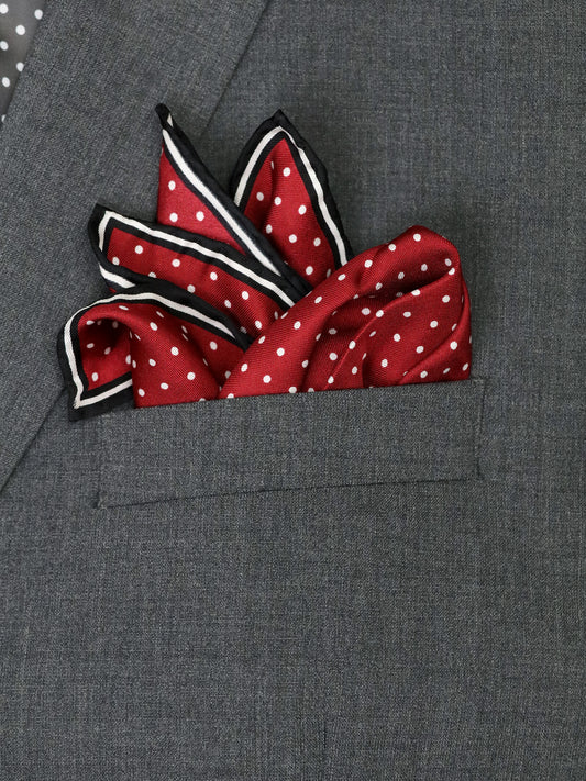 Heritage House 37779 Pocket Square - Polka Dot - Scarlet/White