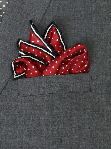 Image of Heritage House 37779 Pocket Square - Polka Dot - Scarlet/White