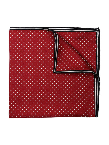 Image of Heritage House 37779 Pocket Square - Polka Dot - Scarlet/White