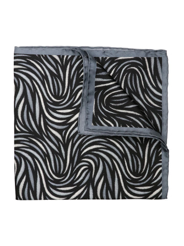 Image of Heritage House 37781 Pocket Square - Swirl - Black/Grey