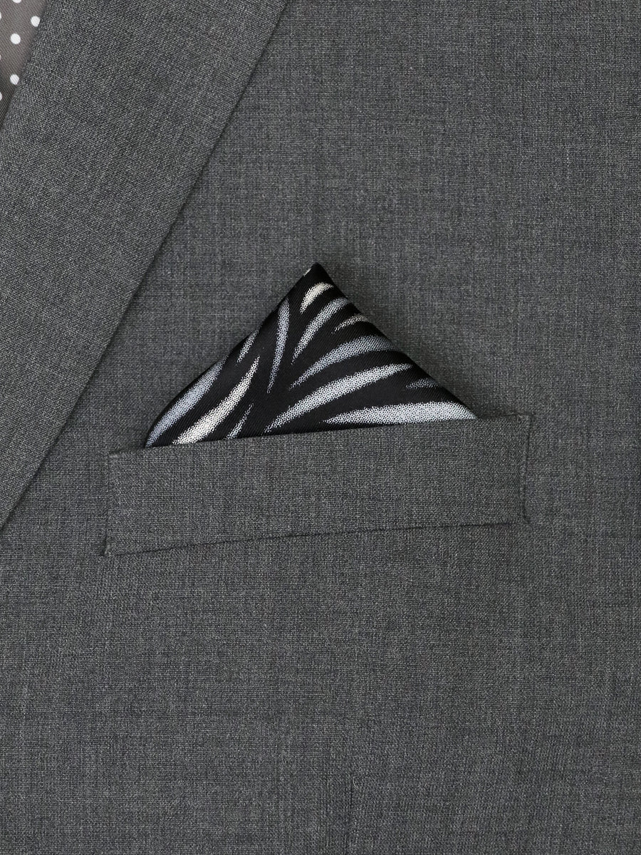 Heritage House 37781 Pocket Square - Swirl - Black/Grey