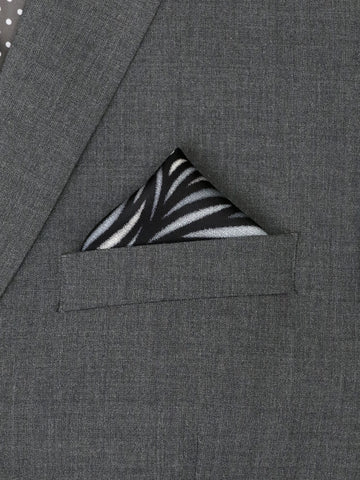 Image of Heritage House 37781 Pocket Square - Swirl - Black/Grey