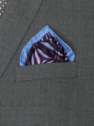 Image of Heritage House 37782 Pocket Square - Swirl - Plum/Sky