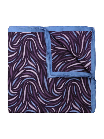 Image of Heritage House 37782 Pocket Square - Swirl - Plum/Sky