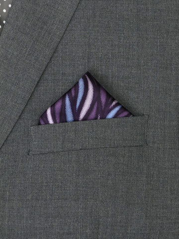 Image of Heritage House 37782 Pocket Square - Swirl - Plum/Sky