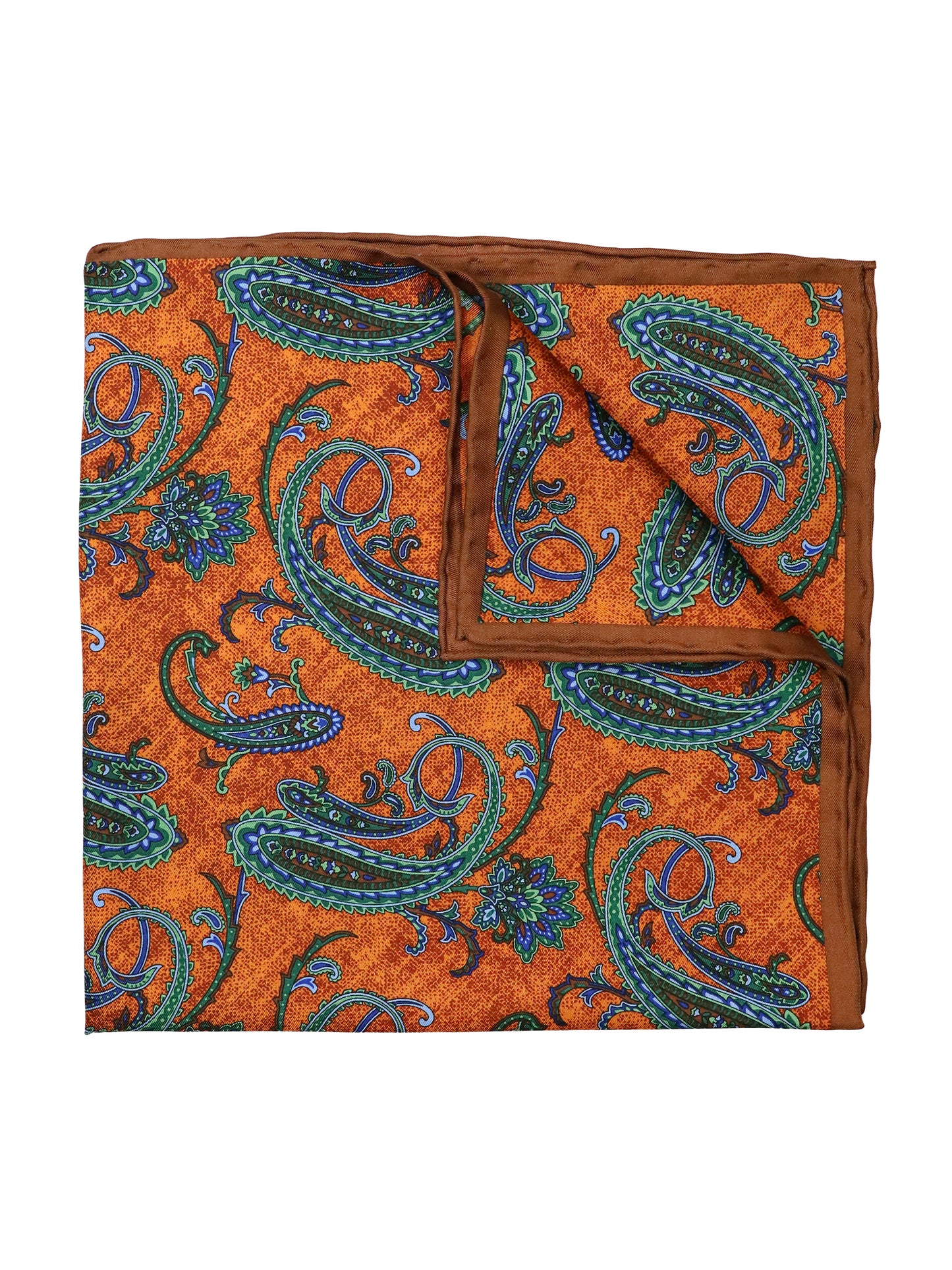 Heritage House 37786 Pocket Square - Paisley - Orange/Green/Blue