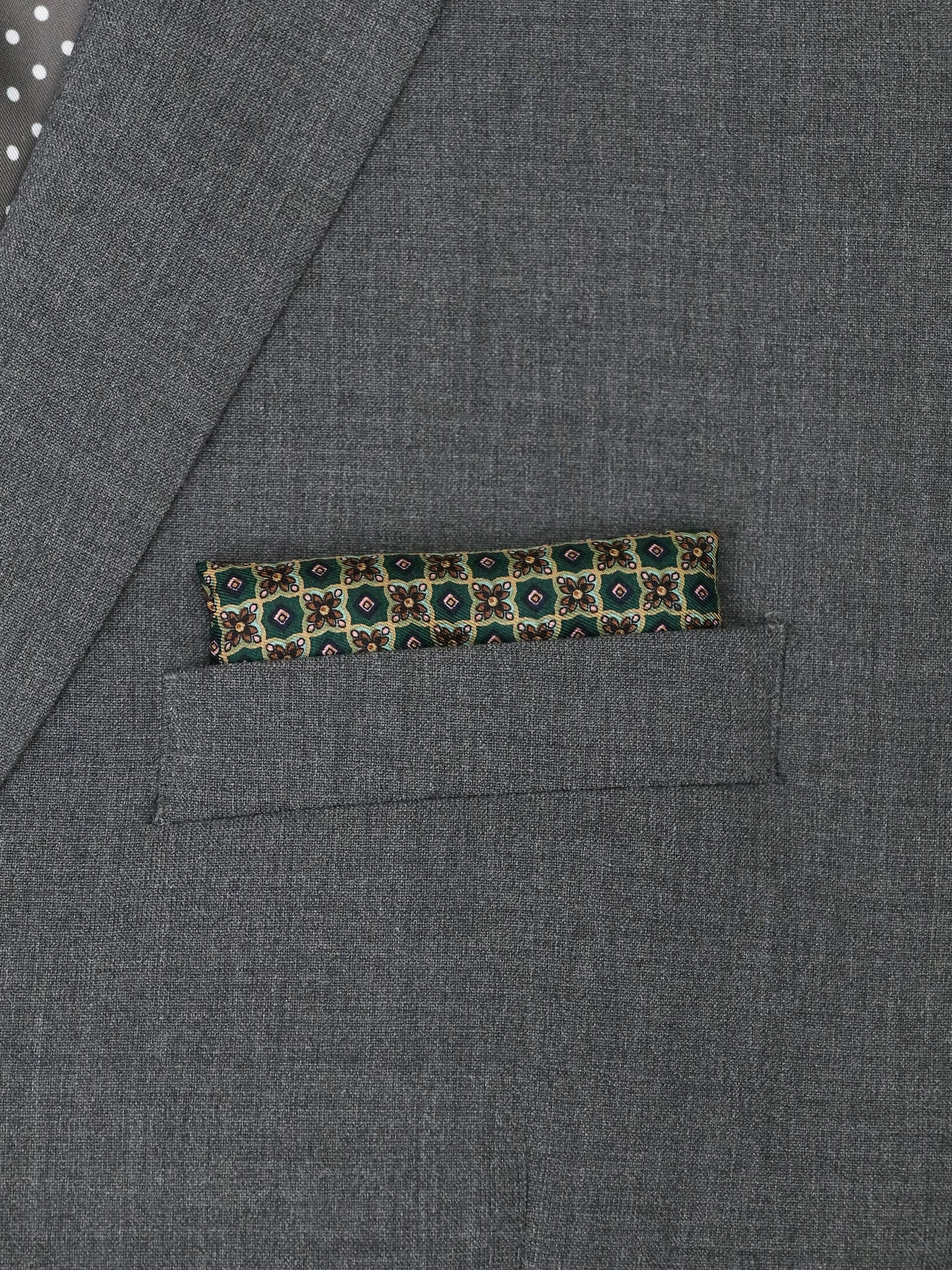 Heritage House 37789 Pocket Square - Neat - Teal/Green/Brown